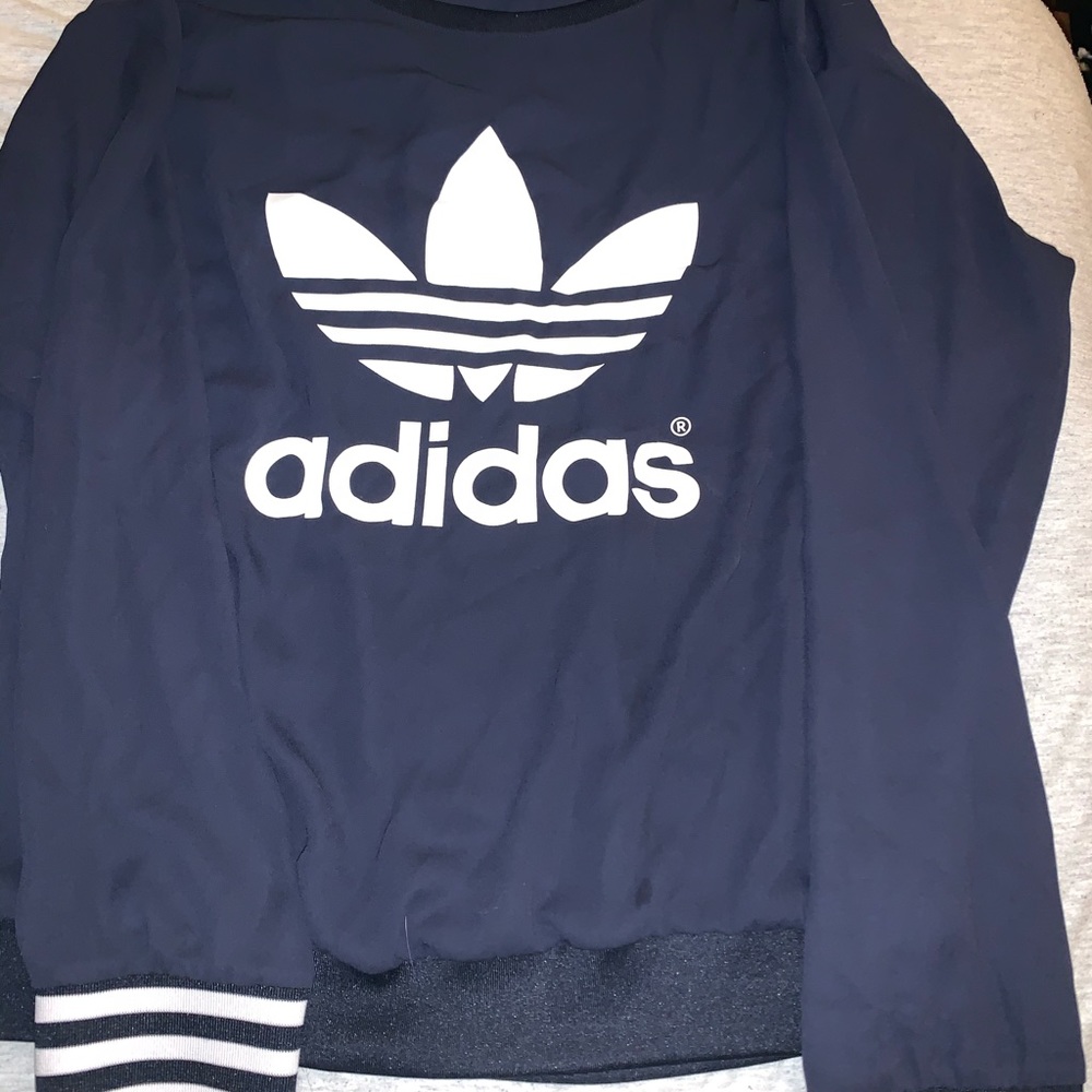 Adidas Navy Blue Mesh Long Sleeve